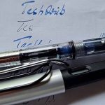 Lamy-Füller im Testbetrieb. Nicht immer fließt die Tinte.