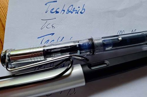 Lamy-Füller im Testbetrieb. Nicht immer fließt die Tinte.