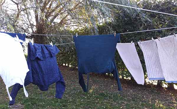 Frisch gefönt: Wäsche auf der Wäschleine.