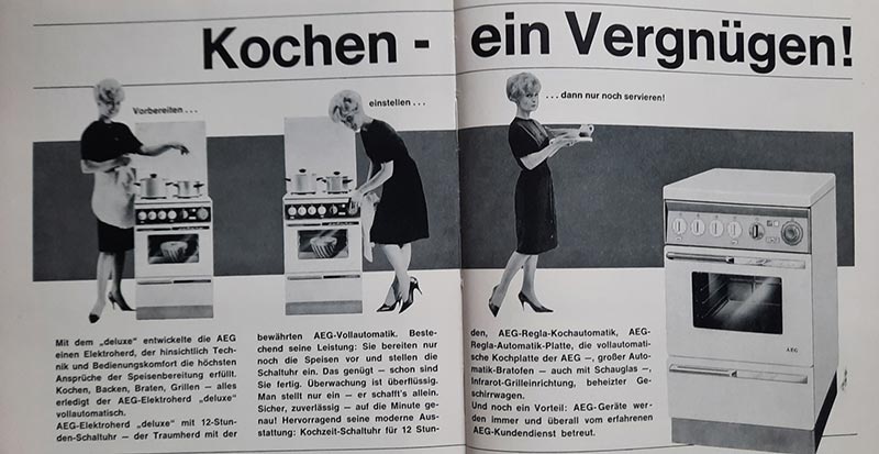 Reklame für Elektroherde am Ende des elektrischen Kochbuchs.
